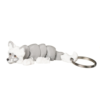 Grzywacz chiński brelok 3D szary pies do kluczy